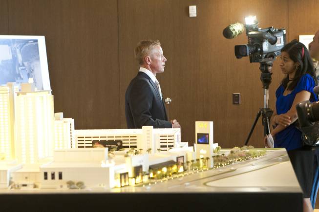Rob Oseland, president and COO of SLS Las Vegas, talks to media Tuesday, May 1, 2012, about their newest property set to open in 2014.